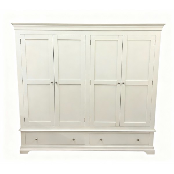 Province White 4 Door 2 Drawer Wardrobe